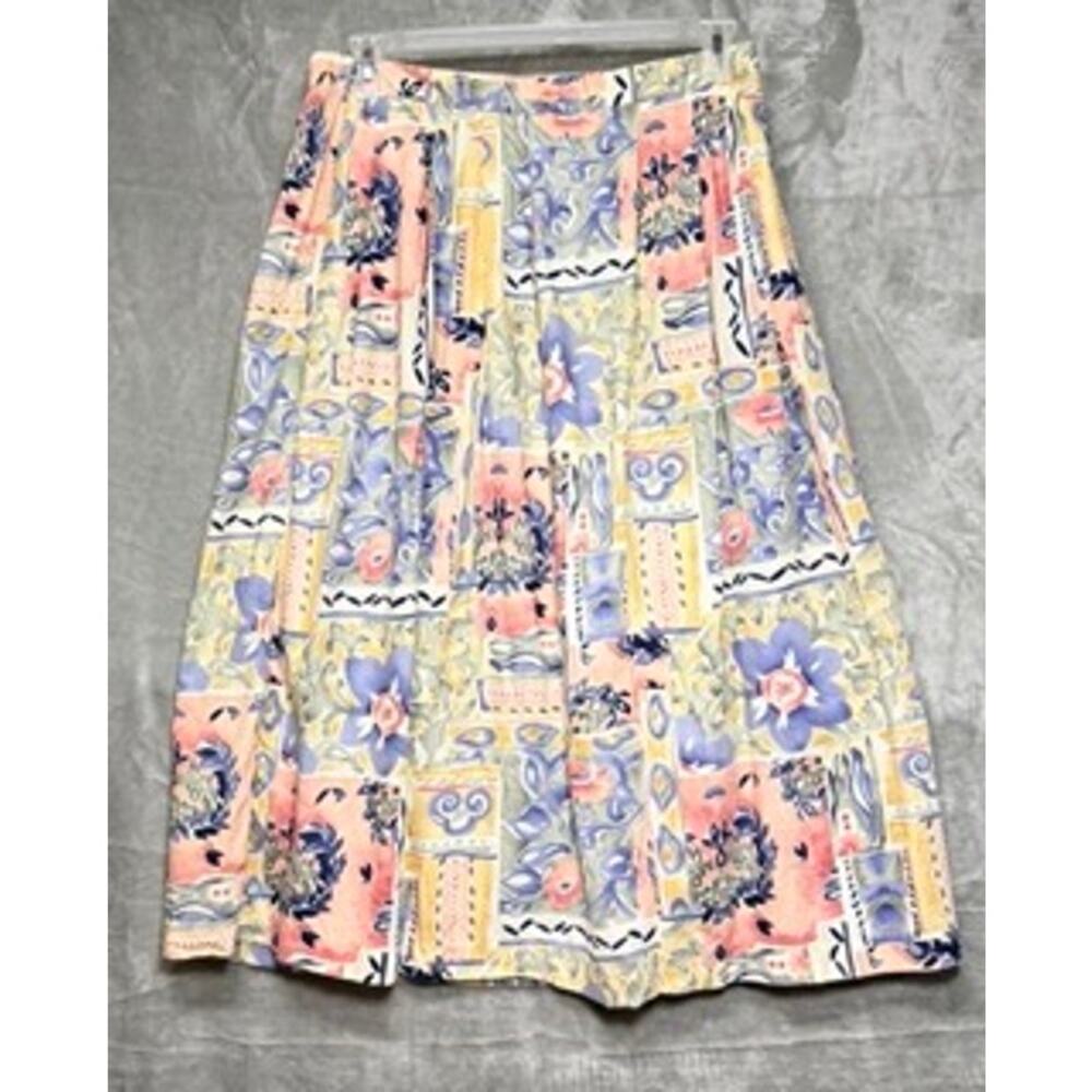 Vintage 90s Liz Baker Essentials Floral Midi Skirt Size 16 NWT - Picture 2 of 6